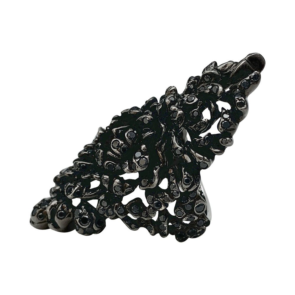 Bague REPOSSI "Nérée" en or blanc noirci et diamants - Castafiore