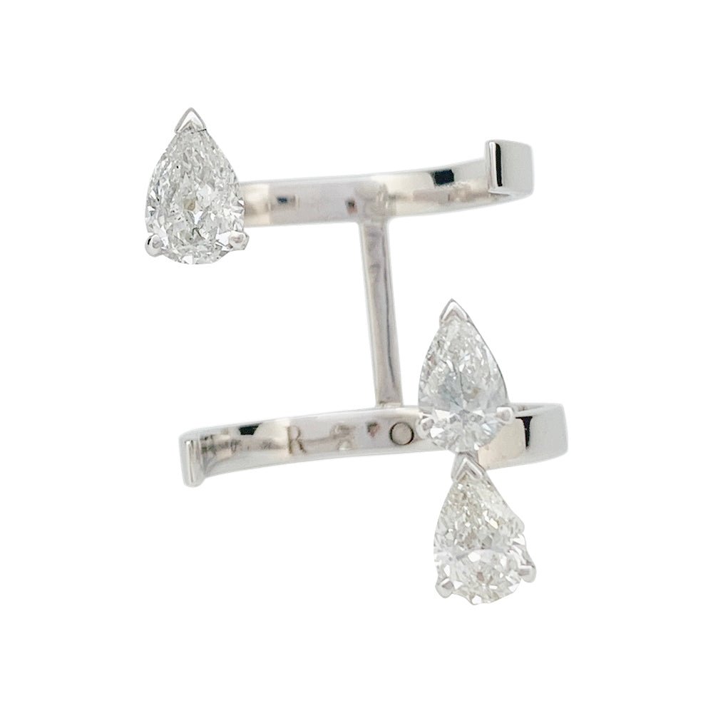 Bague REPOSSI "Serti sur vide", or blanc et diamants - Castafiore