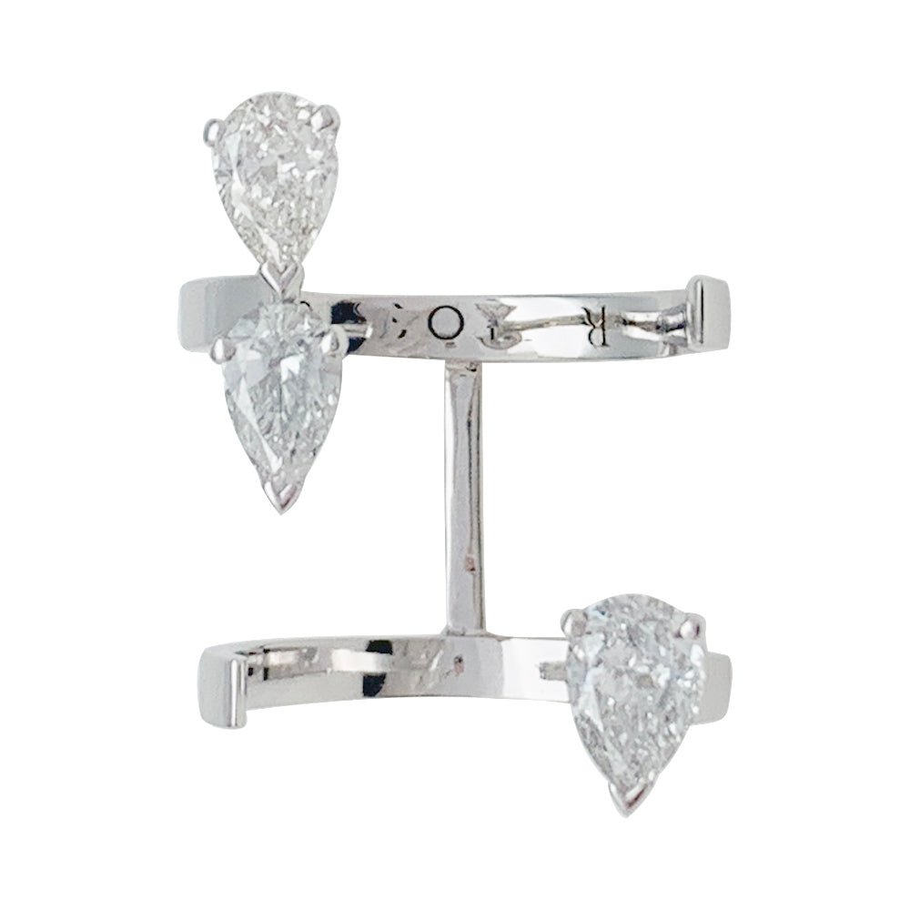 Bague REPOSSI "Serti sur vide", or blanc et diamants - Castafiore