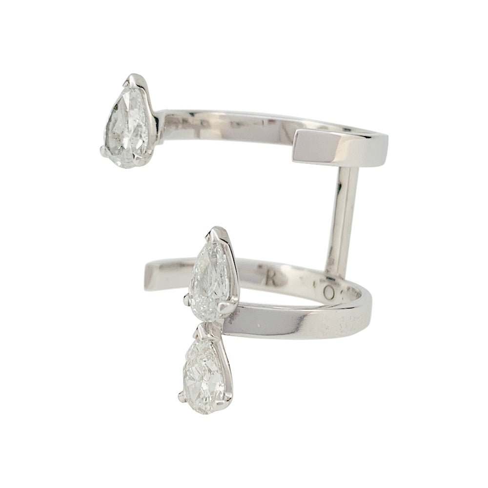 Bague REPOSSI "Serti sur vide", or blanc et diamants - Castafiore