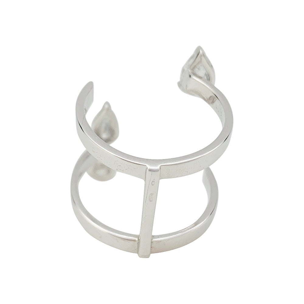 Bague REPOSSI "Serti sur vide", or blanc et diamants - Castafiore