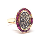 Bague rubis diamants en or rose - Castafiore