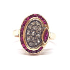 Bague rubis diamants en or rose - Castafiore