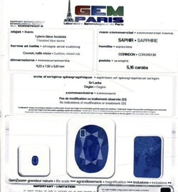 Bague saphir 5,16 carats en or blanc et diamants - Castafiore