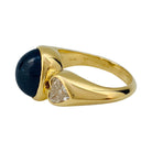 Bague saphir cabochon 6 cts, diamants coeurs - Castafiore