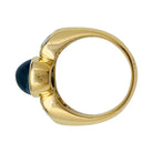 Bague saphir cabochon 6 cts, diamants coeurs - Castafiore