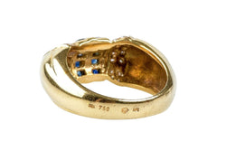 Bague saphir diamant en or jaune 18 carats - Castafiore