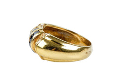 Bague saphir diamant en or jaune 18 carats - Castafiore