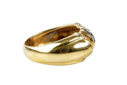 Bague saphir diamant en or jaune 18 carats - Castafiore