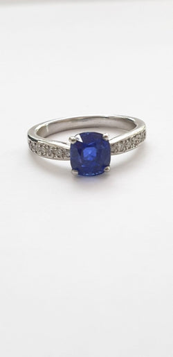 Bague saphir diamants - Castafiore
