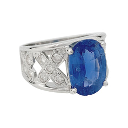 Bague saphir en or blanc, diamants - Castafiore