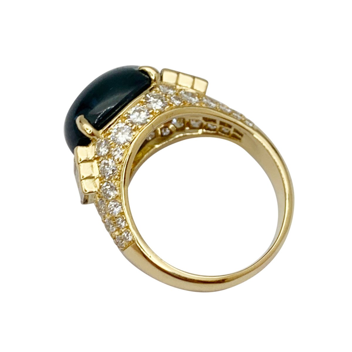 Bague saphir en or jaune et diamants - Castafiore