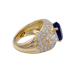 Bague saphir, or jaune et diamants - Castafiore