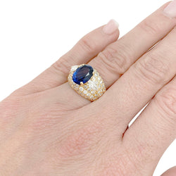 Bague saphir, or jaune et diamants - Castafiore