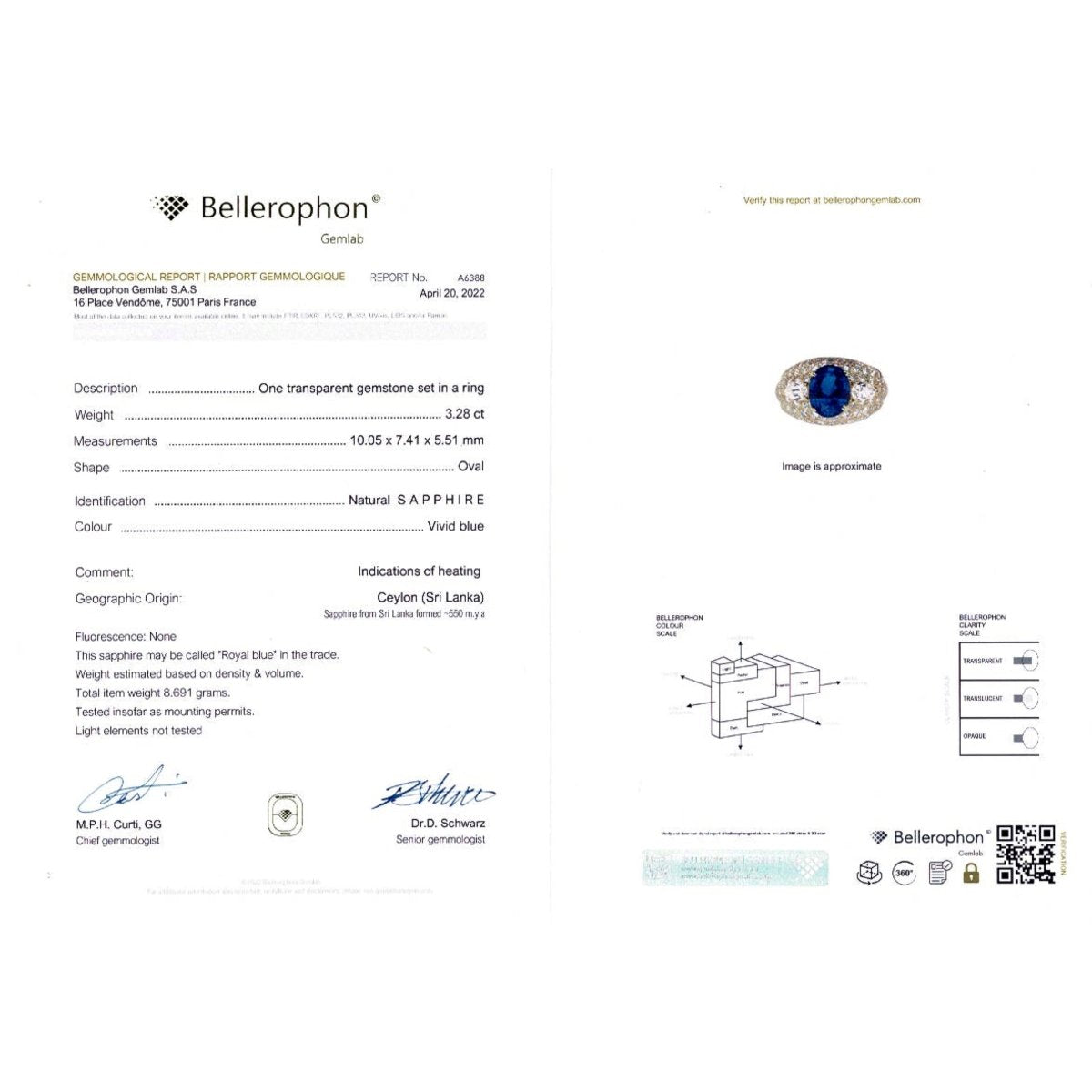 Bague saphir, or jaune et diamants - Castafiore