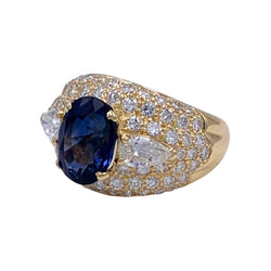Bague saphir, or jaune et diamants - Castafiore
