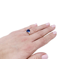 Bague saphir ovale, diamants troïdas - Castafiore