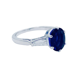 Bague saphir, platine et diamants - Castafiore