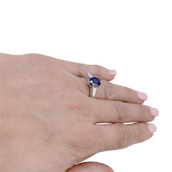 Bague saphir, platine et diamants - Castafiore