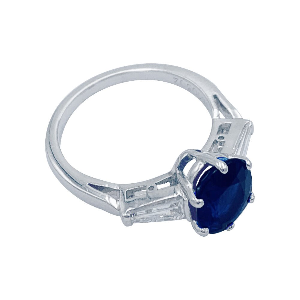 Bague saphir, platine et diamants - Castafiore