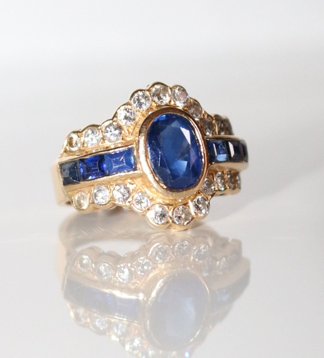 Bague Saphirs Et Diamants - Castafiore