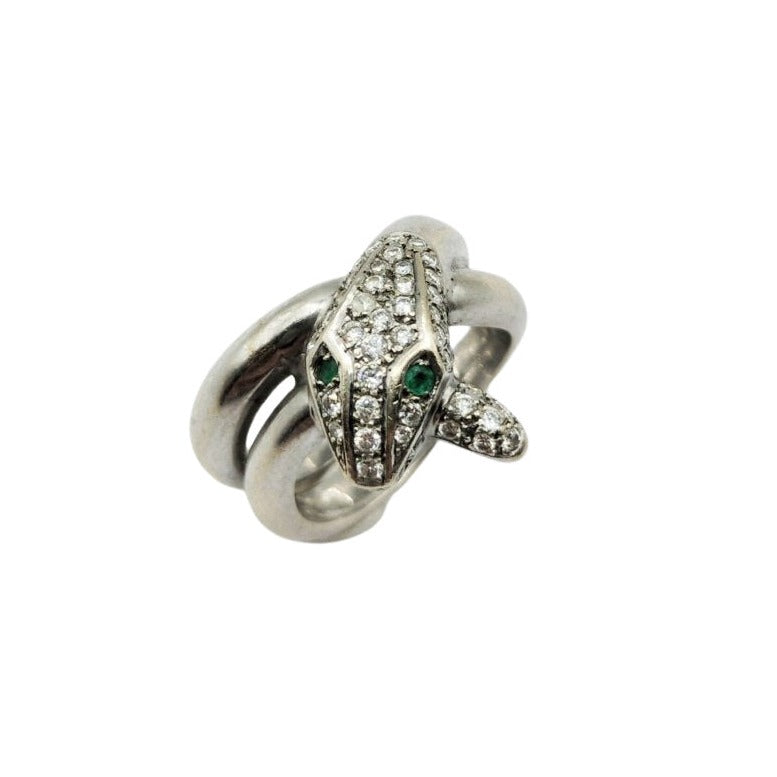 Bague serpent en or blanc et diamants - Castafiore