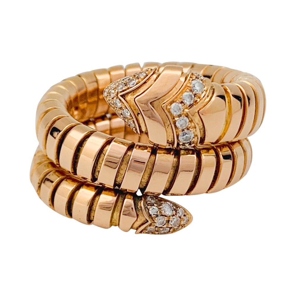Bague "Serpenti" BULGARI, en or rose et diamants - Castafiore