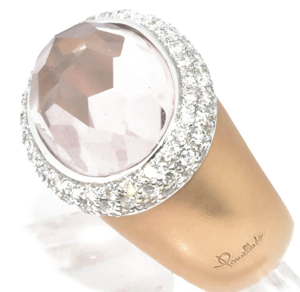 Bague signée Pomellato or rose ornée d'une morganite facettée - Castafiore
