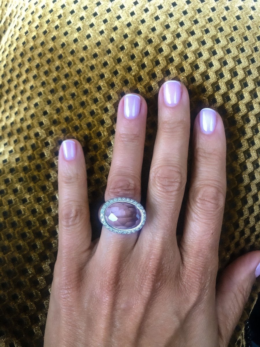 Bague signée Pomellato or rose ornée d'une morganite facettée - Castafiore