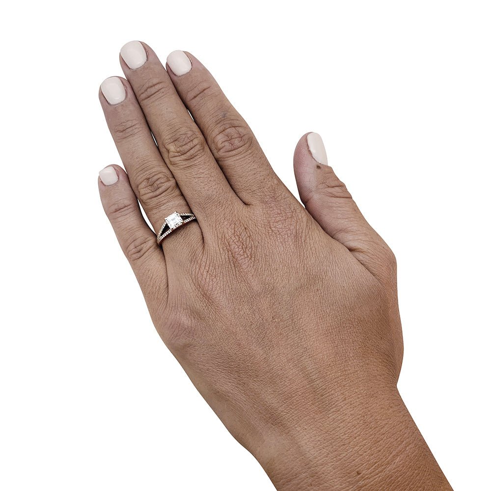 Bague solitaire 1 carat E/VS1 en or blanc et diamants - Castafiore