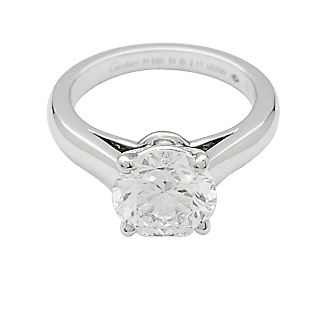 Bague Solitaire CARTIER "1895" en platine et diamant - Castafiore