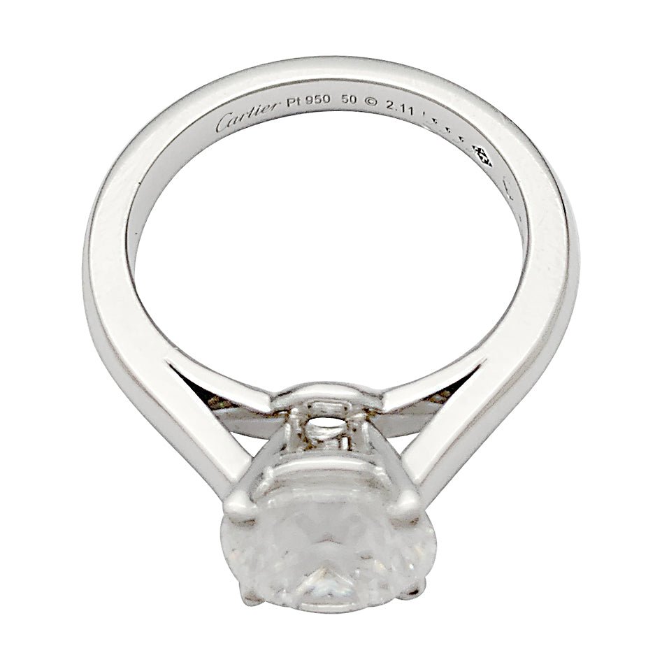 Bague Solitaire CARTIER "1895" en platine et diamant - Castafiore