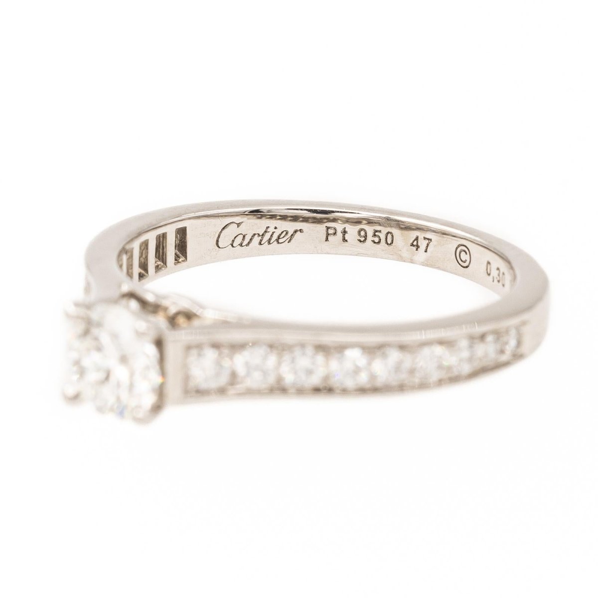 Solitaire CARTIER 1895 ring in platinum and diamond