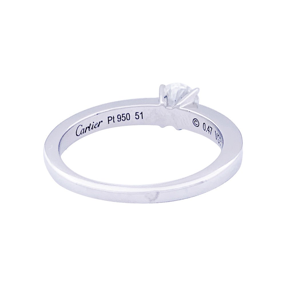 Bague Solitaire CARTIER "Déclaration" en platine et diamant - Castafiore