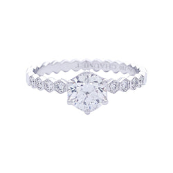 Bague Solitaire Chaumet "Bee my Love" en or blanc en diamants - Castafiore
