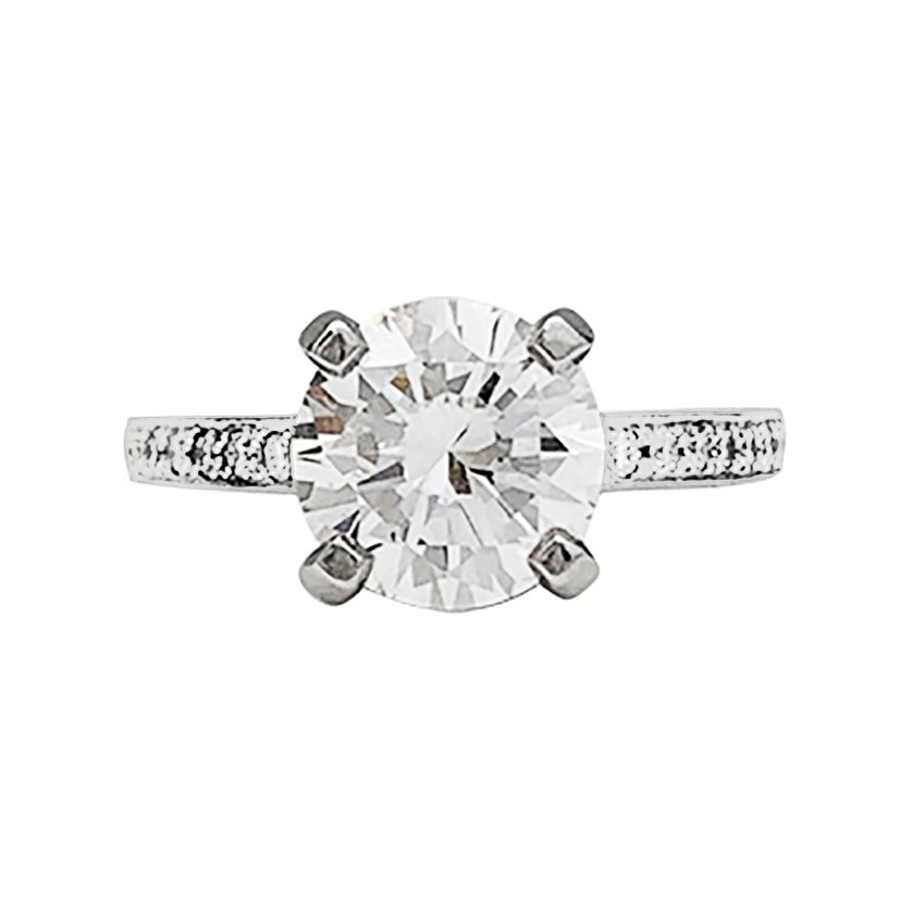 Bague solitaire diamant 2,02 carats en platine - Castafiore