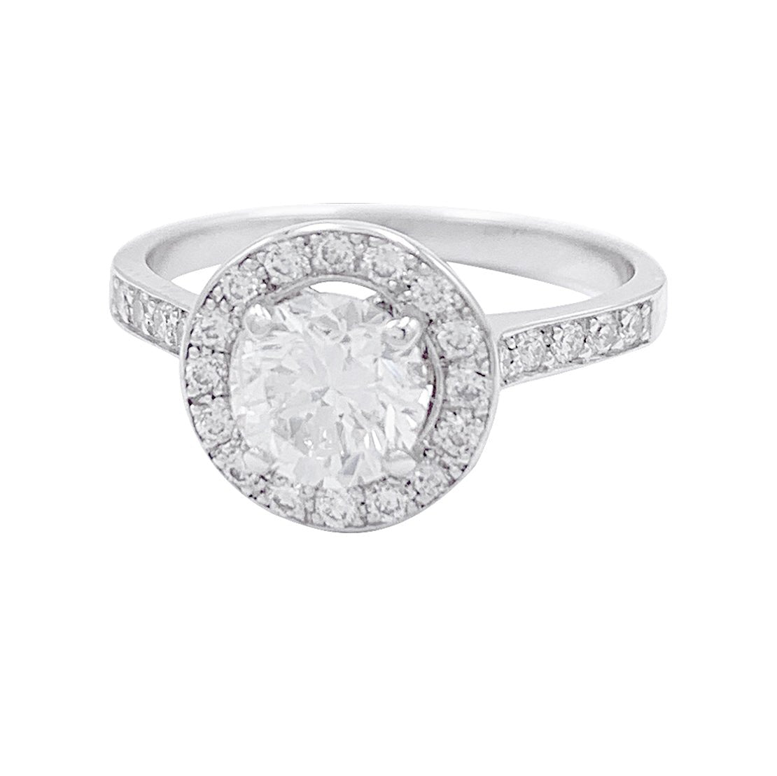 Bague solitaire diamant, or blanc - Castafiore
