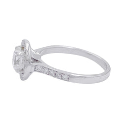 Bague solitaire diamant, or blanc - Castafiore