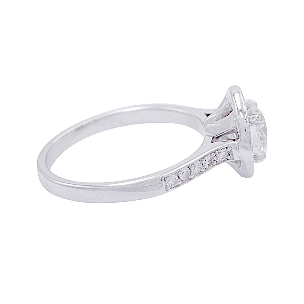 Bague solitaire diamant, or blanc - Castafiore