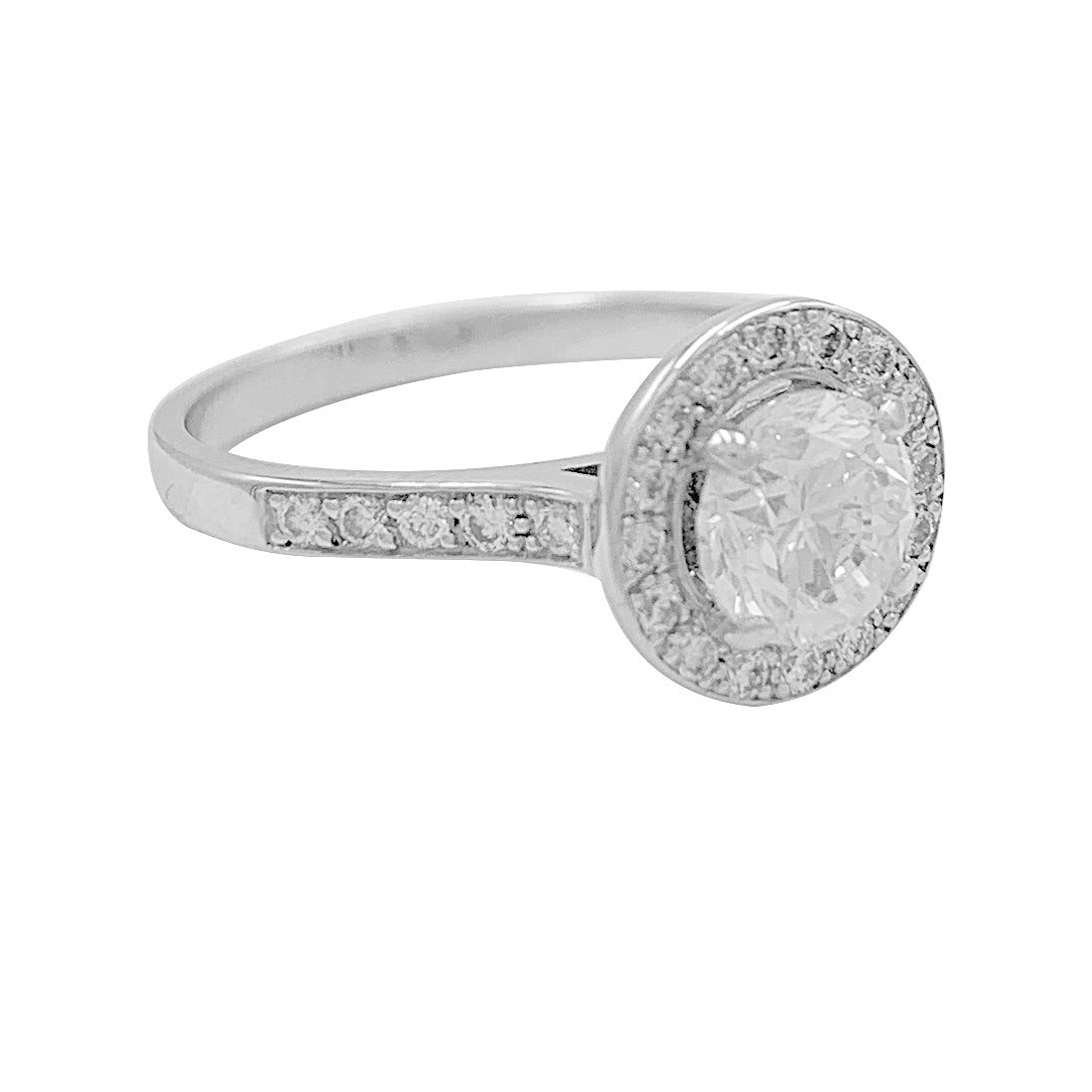 Bague solitaire diamant, or blanc - Castafiore