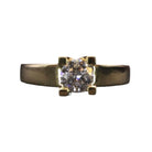 Bague solitaire diamant serti sur or jaune - Castafiore