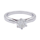 Bague solitaire en or blanc, diamant 0,73 carat - Castafiore