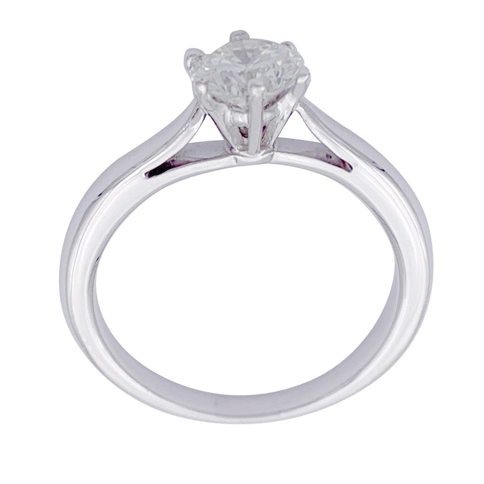 Bague solitaire en or blanc, diamant 0,73 carat - Castafiore