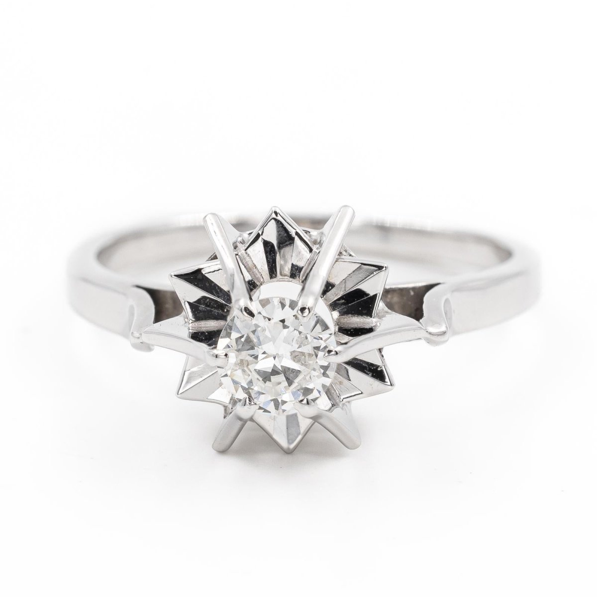 Bague Solitaire en or blanc diamant - Castafiore