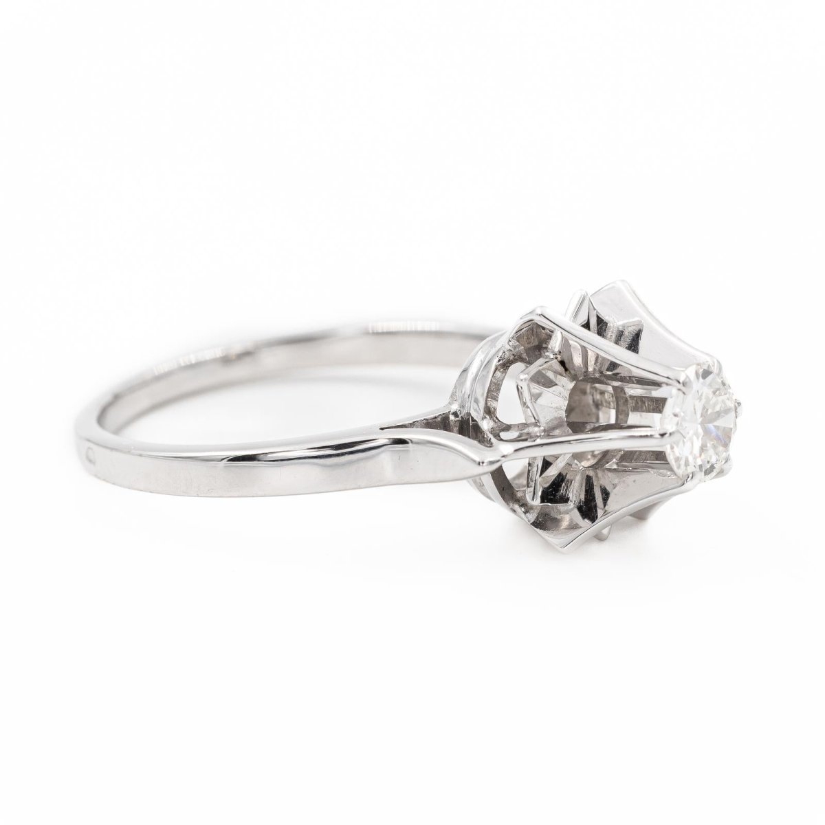 Bague Solitaire en or blanc diamant - Castafiore