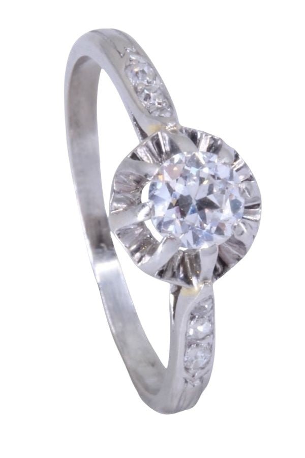 Bague Solitaire en or blanc et diamant - Castafiore