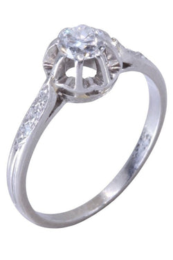 Bague Solitaire en or blanc et diamant - Castafiore