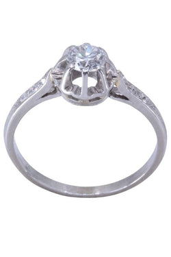 Bague Solitaire en or blanc et diamant - Castafiore