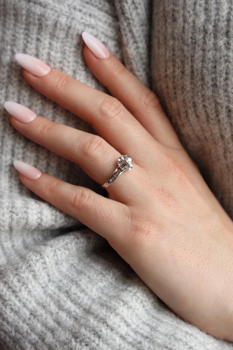 Bague Solitaire en or blanc et diamant - Castafiore