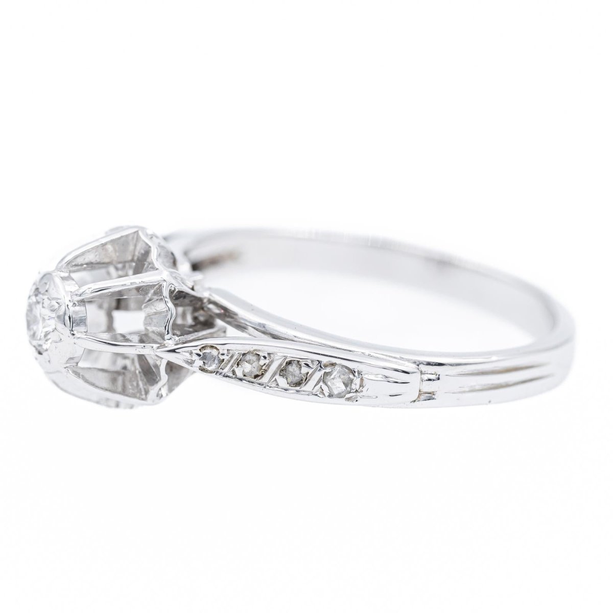 Bague Solitaire en or blanc et diamant - Castafiore